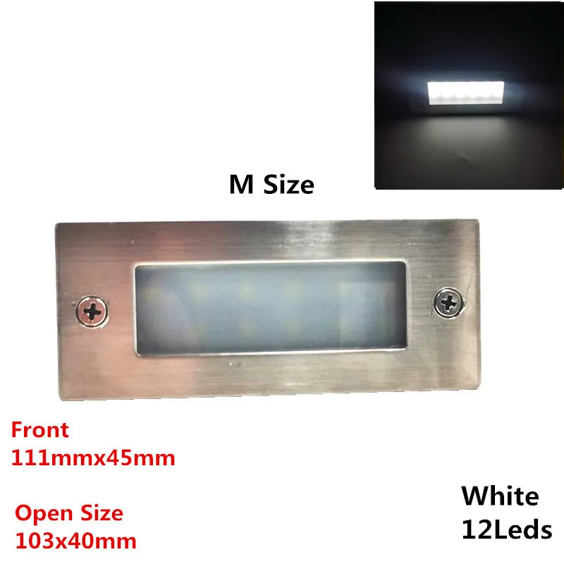 LED Deck Step Light 15Leds Underground Lamp Recessed Stair Paitio Ground Spot Light Floor Garden Landscape Wall Outdoor Lighting