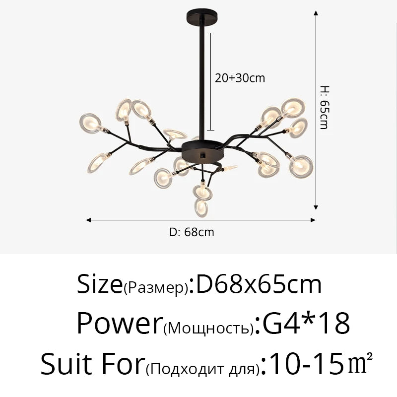 Modern LED Chandelier Living Room Bedroom Kitchen Nordic Gorgeous Firefly Lamp Home Indoor Lighting Luxurious Decor Hanging Lamp