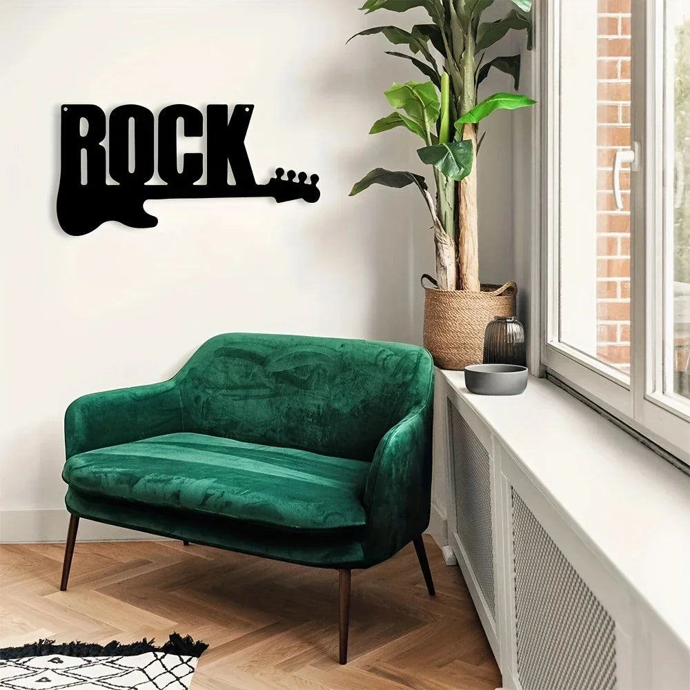 Rock Guitar Metal Wall Decor, Metal Artwork, Scene Decor, Room Decor, Study And Other Wall Decor, Holiday Gifts