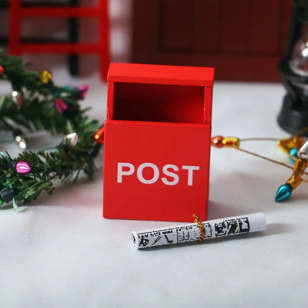 Dollhouse 1:12 1:6 Courtyard Decor Decoration Crafts Simulation Ladder Mini Mailbox Wooden Door Christmas Decoration
