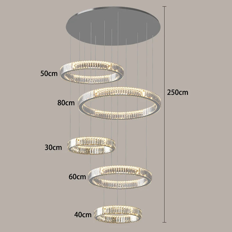 Nordic home decor Crystal chandelier Dining room chandelier ceiling lamp villa chandelier stair lamp interior lighting fixture