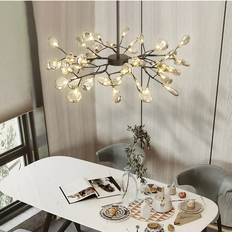 Modern LED Chandelier Living Room Bedroom Kitchen Nordic Gorgeous Firefly Lamp Home Indoor Lighting Luxurious Decor Hanging Lamp