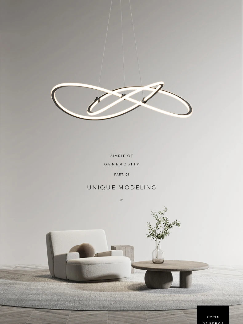 Simple Modern Ceiling Chandelier Adjustable Indoor Lighting High Brightness for Living Room Dining Room Bedroom Decor Ornament