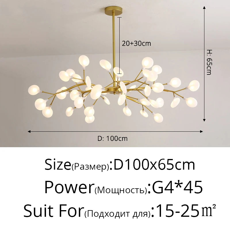Modern LED Chandelier Living Room Bedroom Kitchen Nordic Gorgeous Firefly Lamp Home Indoor Lighting Luxurious Decor Hanging Lamp