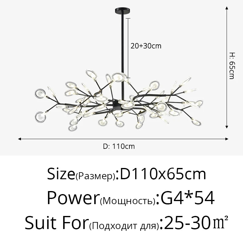 Modern LED Chandelier Living Room Bedroom Kitchen Nordic Gorgeous Firefly Lamp Home Indoor Lighting Luxurious Decor Hanging Lamp