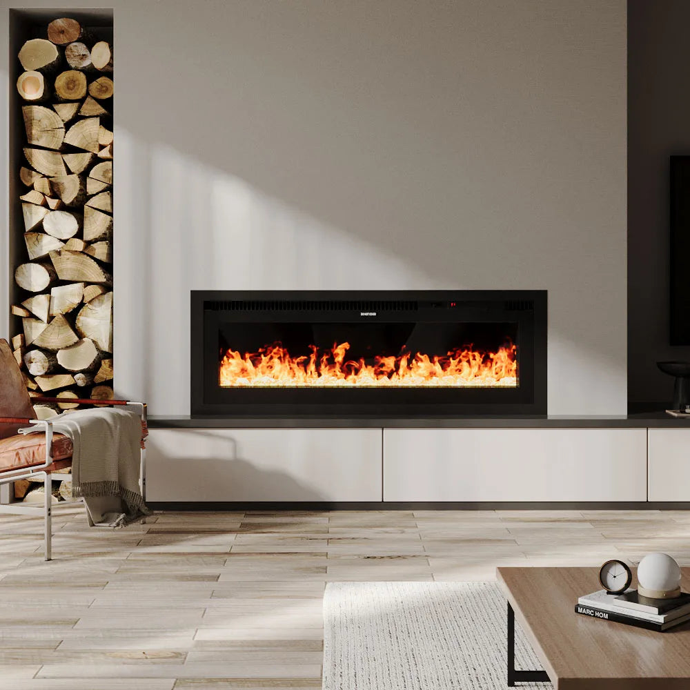 【Breeins】Electrical Fireplace with Remote, Home Decor 12 Vibrant Flame Colours, Adjustable Heating Modes, and Safety Features