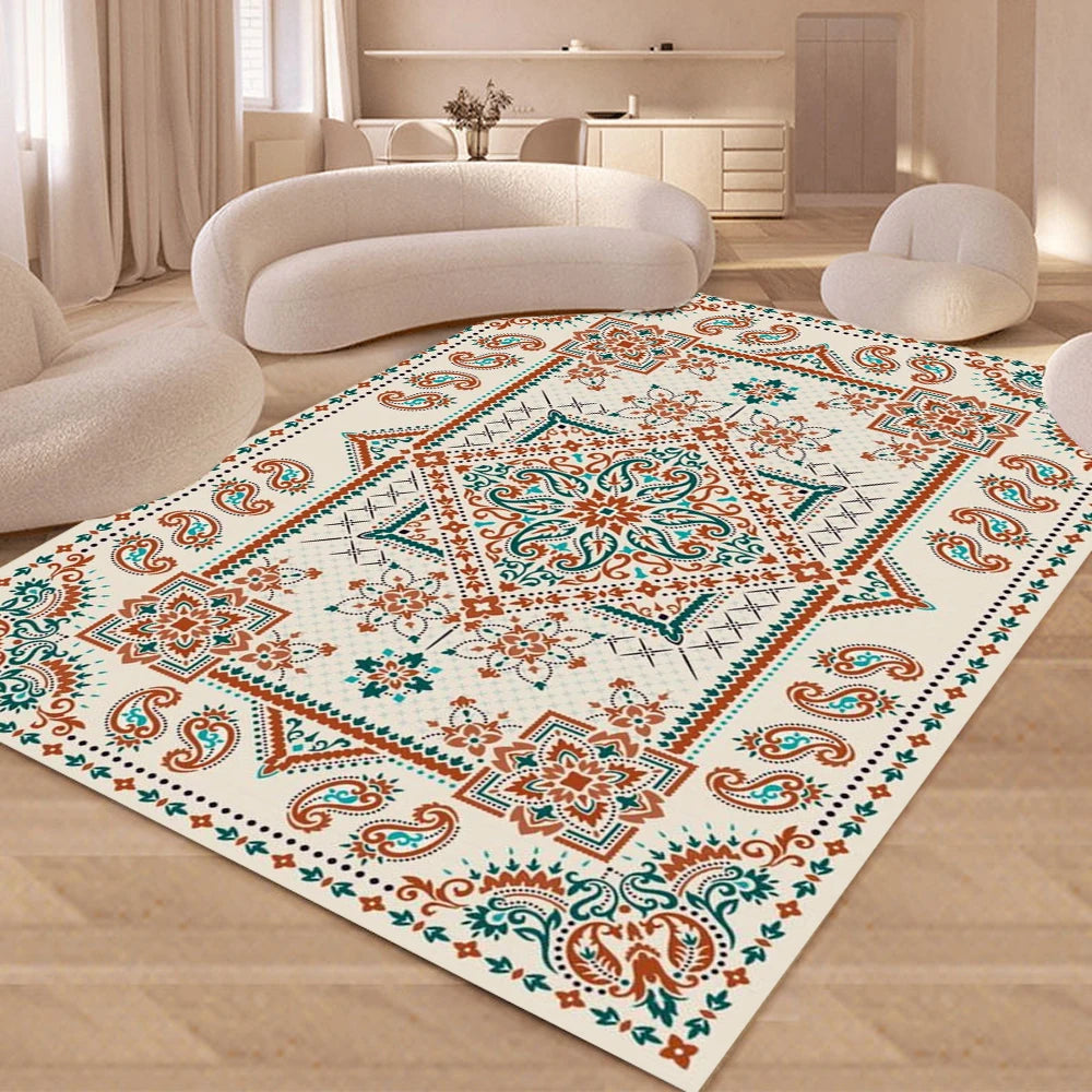 Traditional Oriental Area Rug Geometric Distressed Living Room Kitchen Dining Area Rugs Ethnic Soft Bedroom Rugs Kitchen Rugs