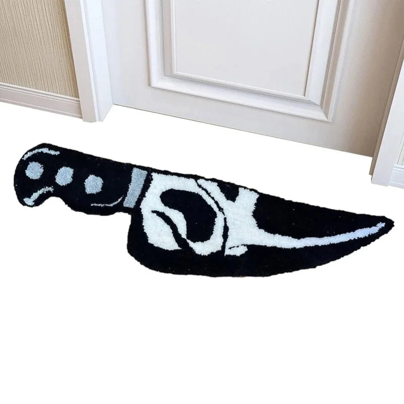 Skull Knife Carpet Horror Scary Scream Bedside Rug Wear Resistant Cashmere Home Welcome Decor 88.9CM