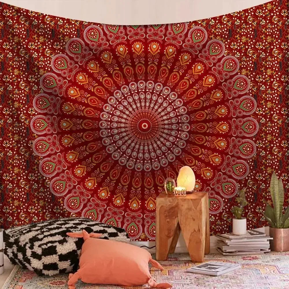 Bohemian Decorative Wall Cloth Tapestry Psychedelic Hippie Night Moon Tapestry Mandala Tapestry Indian Mandala