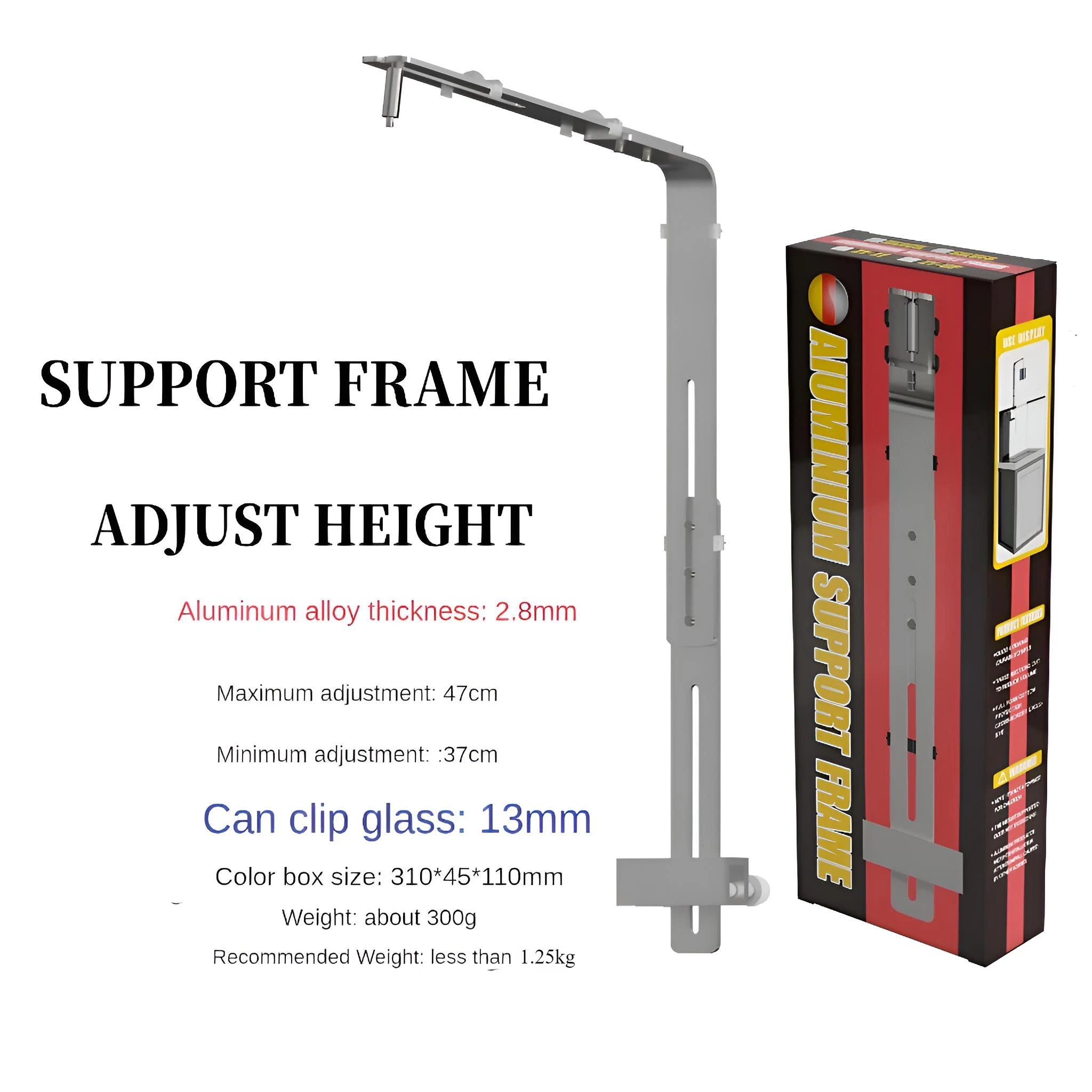 Aluminum Alloy Brushed Fish Tank Light Bracket – Versatile Clamp Mount for Tube, Pendant & Strip Lights
