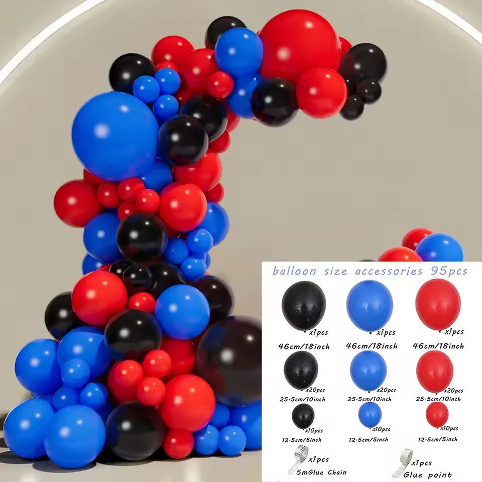 95PCS Red Blue Balloon Garland Arch Kit Set Birthday Decor Graduation Decor Celebration Decor Indoor Decor Party Decor Supplies