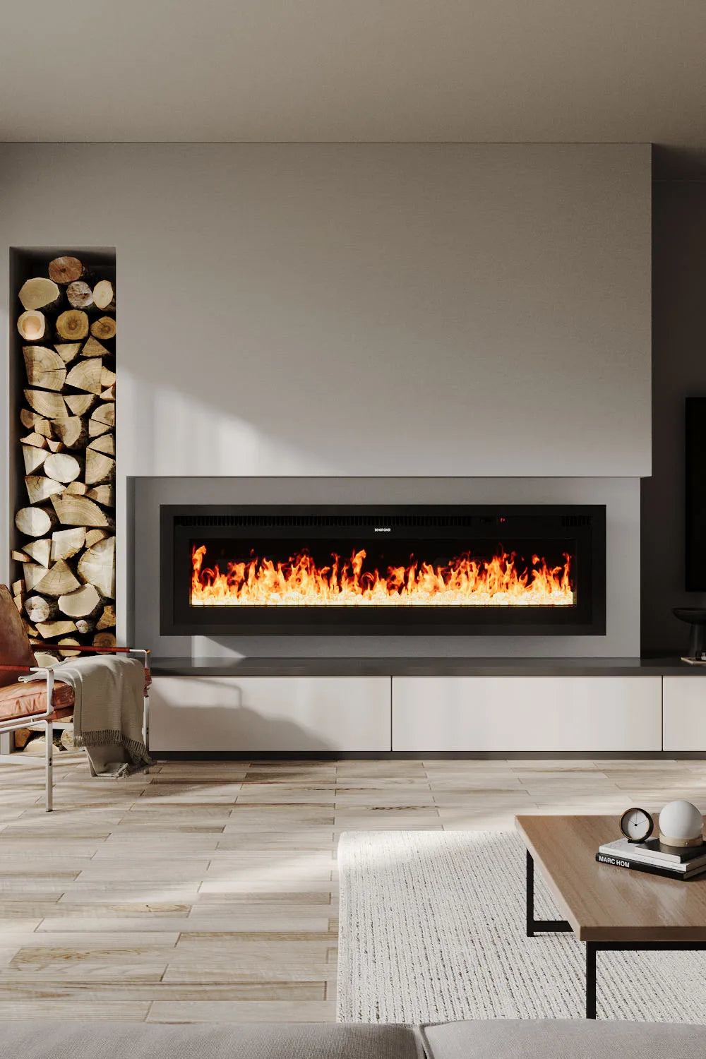 【Breeins】Electrical Fireplace with Remote, Home Decor 12 Vibrant Flame Colours, Adjustable Heating Modes, and Safety Features