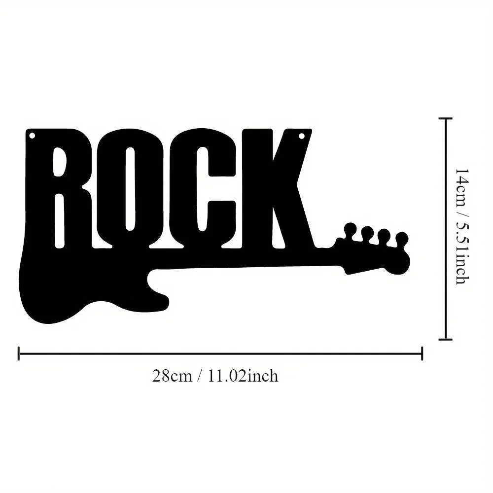 Rock Guitar Metal Wall Decor, Metal Artwork, Scene Decor, Room Decor, Study And Other Wall Decor, Holiday Gifts