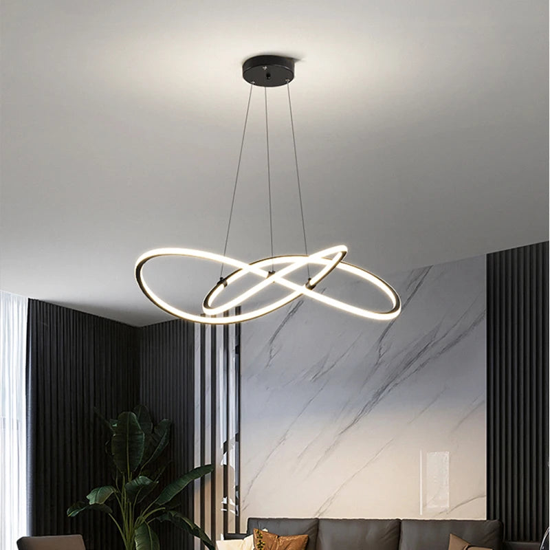 Simple Modern Ceiling Chandelier Adjustable Indoor Lighting High Brightness for Living Room Dining Room Bedroom Decor Ornament