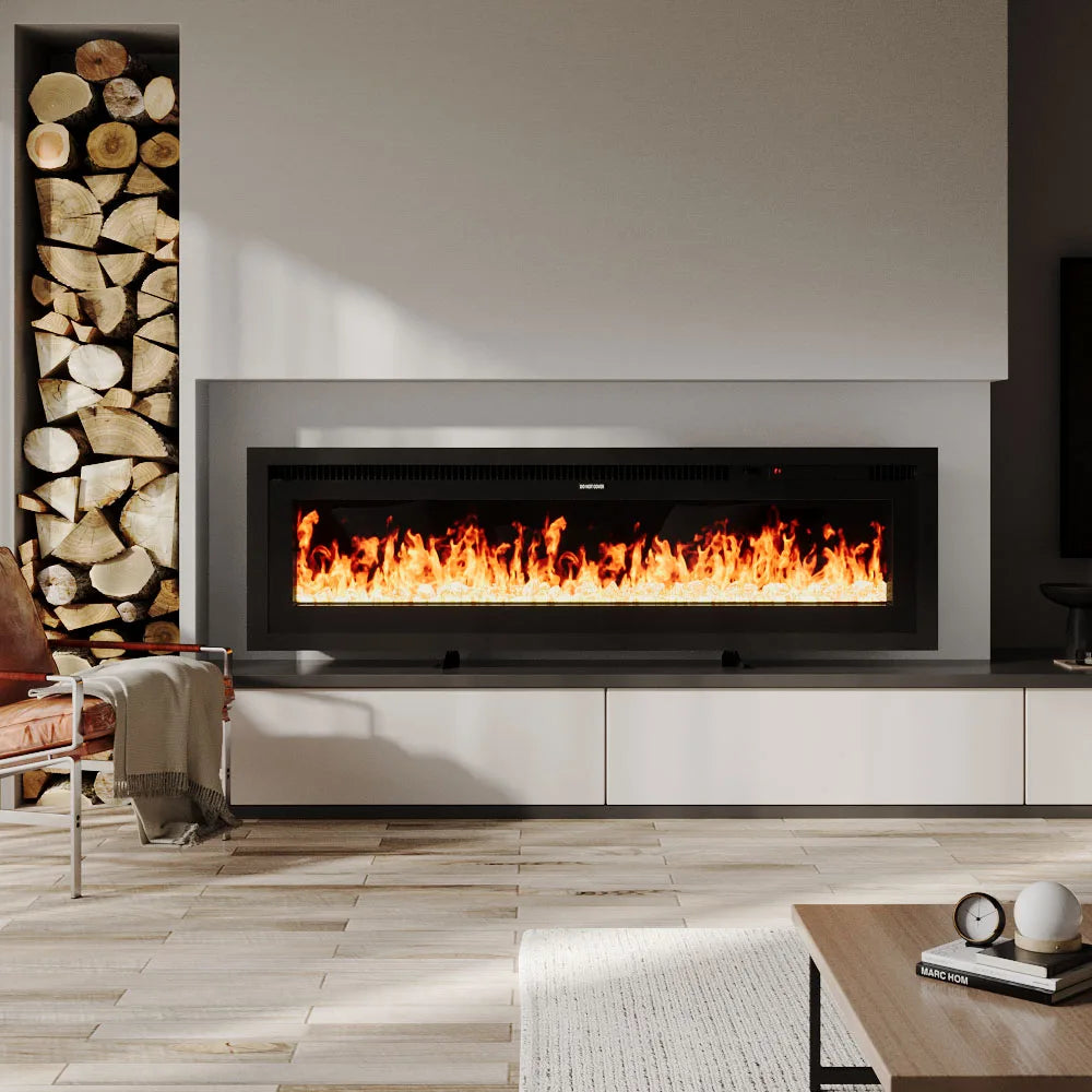【Breeins】Electrical Fireplace with Remote, Home Decor 12 Vibrant Flame Colours, Adjustable Heating Modes, and Safety Features