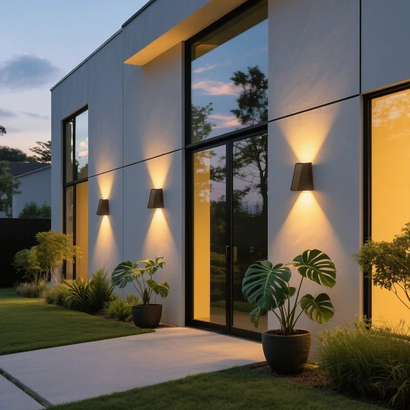 2LEDs Solar Outdoor Lights,Waterproof Atmosphere Lighting,Decorative Wall Lam for Garden Yard Porch Balcony Walkway Camping Deco