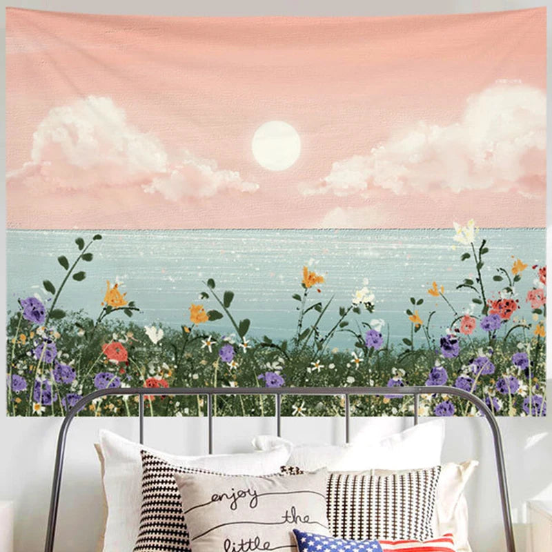 Ashou Oil Painting Scenery Tapestry Dorm Room Decoration Aesthetic Tapestry Wall Tapestry Decor Wall Hanging Tapestry Decoration