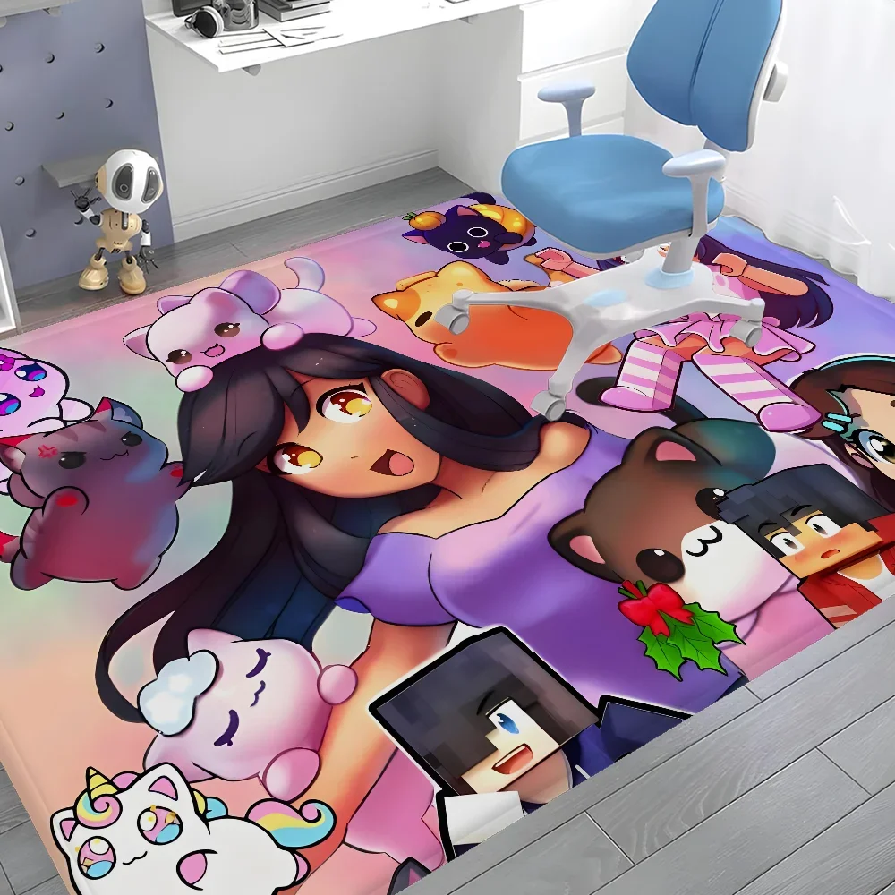 Cute Aphmau with Wings Long Rugs Cheaper Anti-slip Modern Living Room Balcony Printed Bedside Area Rugs