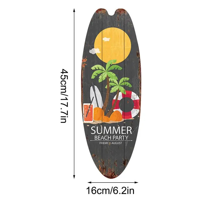 Surfboard Wooden Hanging Sign Ocean Decor Summer Decor Outdoor Decor Summer Theme Wall Decor Beach Signs for Home Cafe Bar Decor