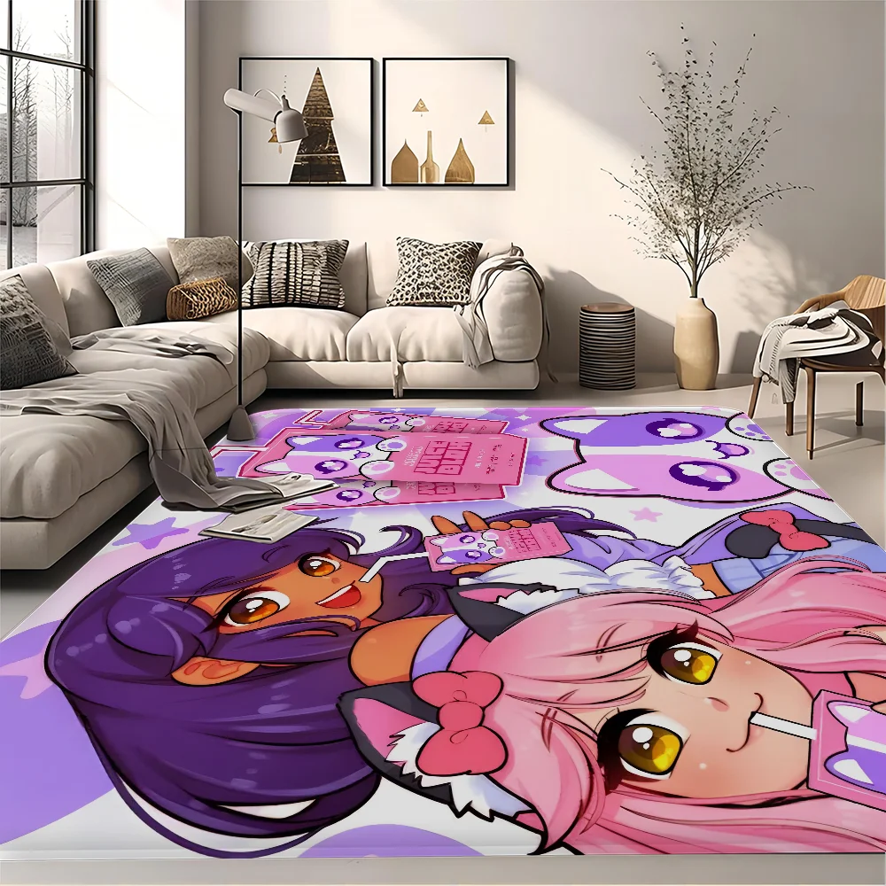 Cute Aphmau with Wings Long Rugs Cheaper Anti-slip Modern Living Room Balcony Printed Bedside Area Rugs