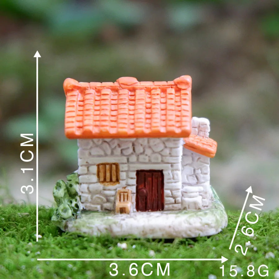 Decor Resin Ornament Miniature Fairy Garden House Villa Miniature Landscape Bonsai Decor Outdoor DIY Dolls House Decoration