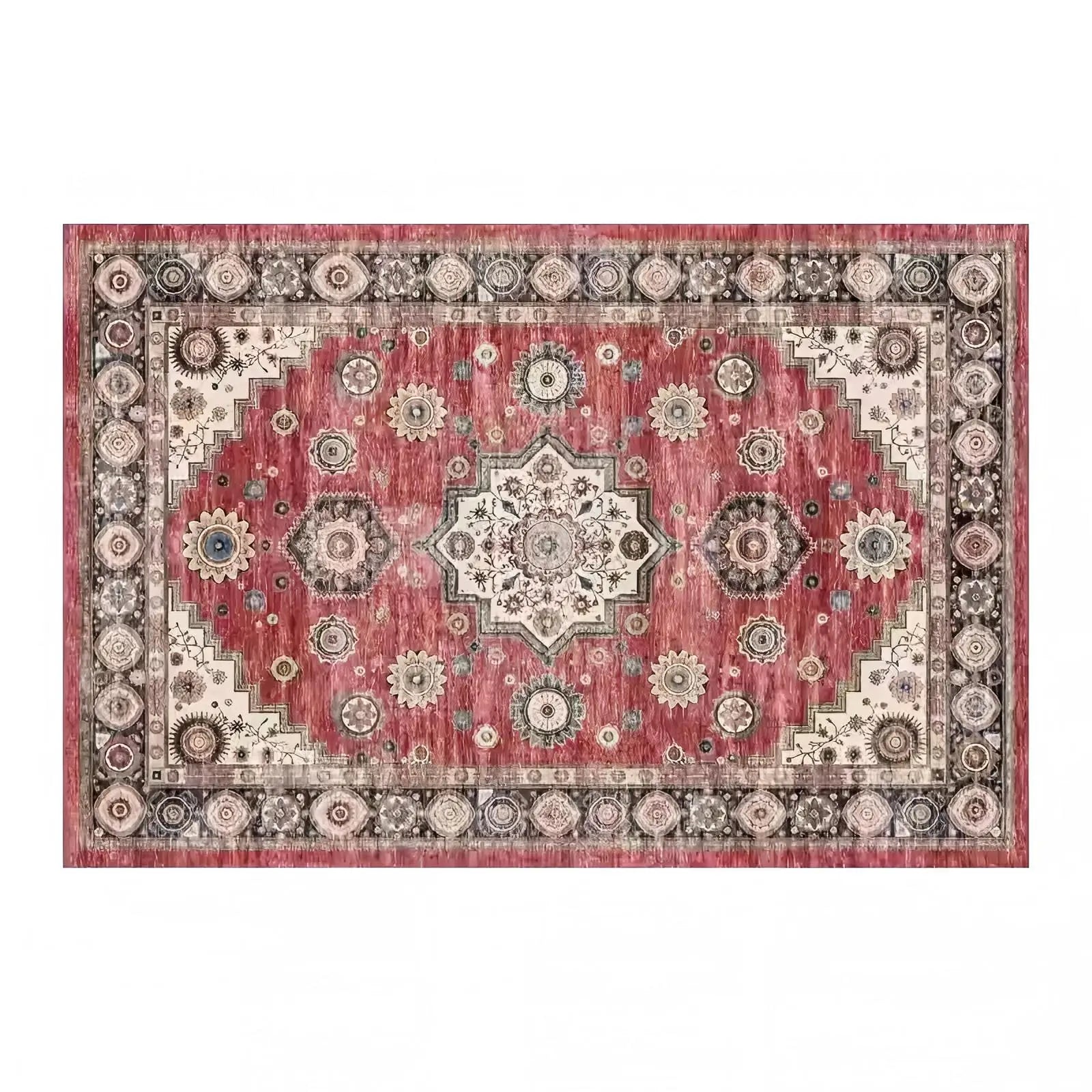 Traditional Oriental Area Rug Geometric Distressed Living Room Kitchen Dining Area Rugs Ethnic Soft Bedroom Rugs Kitchen Rugs