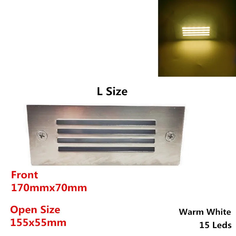 LED Deck Step Light 15Leds Underground Lamp Recessed Stair Paitio Ground Spot Light Floor Garden Landscape Wall Outdoor Lighting