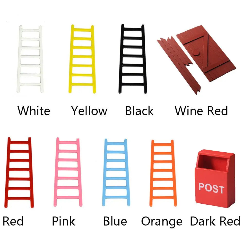 Dollhouse 1:12 1:6 Courtyard Decor Decoration Crafts Simulation Ladder Mini Mailbox Wooden Door Christmas Decoration