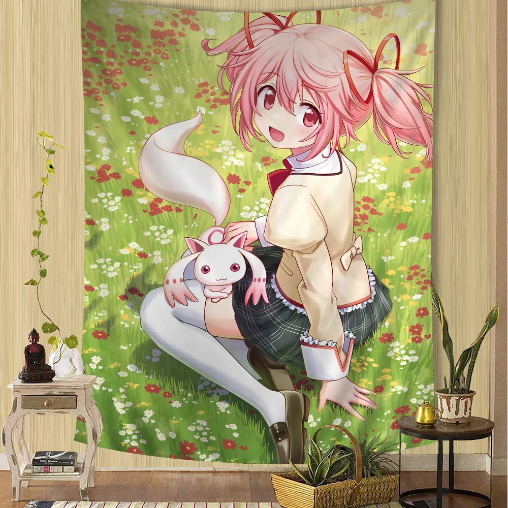 VIKAMA Anime Magical Girl Tapestry Bohemian Tapestry Tarot Hippie Tapestry Dorm Japanese-Style Tapestry Wall Decor