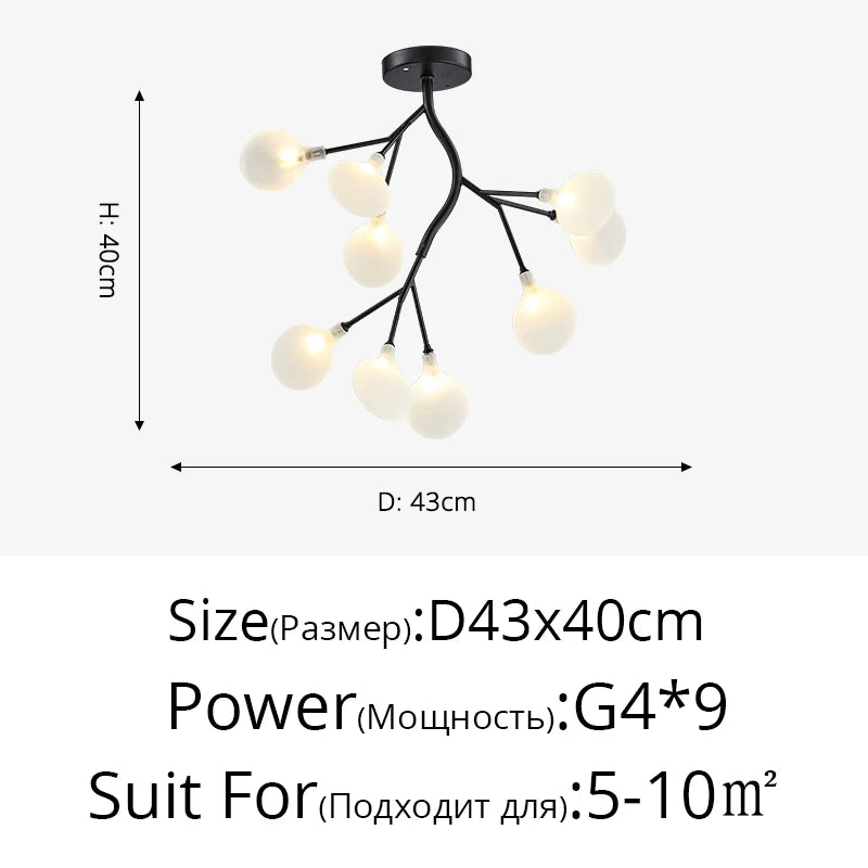 Modern LED Chandelier Living Room Bedroom Kitchen Nordic Gorgeous Firefly Lamp Home Indoor Lighting Luxurious Decor Hanging Lamp