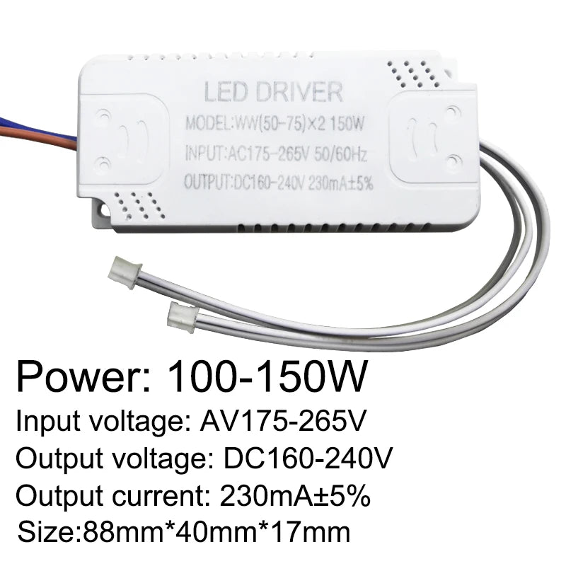 LED Driver 230mA 8-24w 24-40w 40-60w 60-80w 80-120w 100-150w LED Constant Current Driver Power Unit Supply LED Transformer