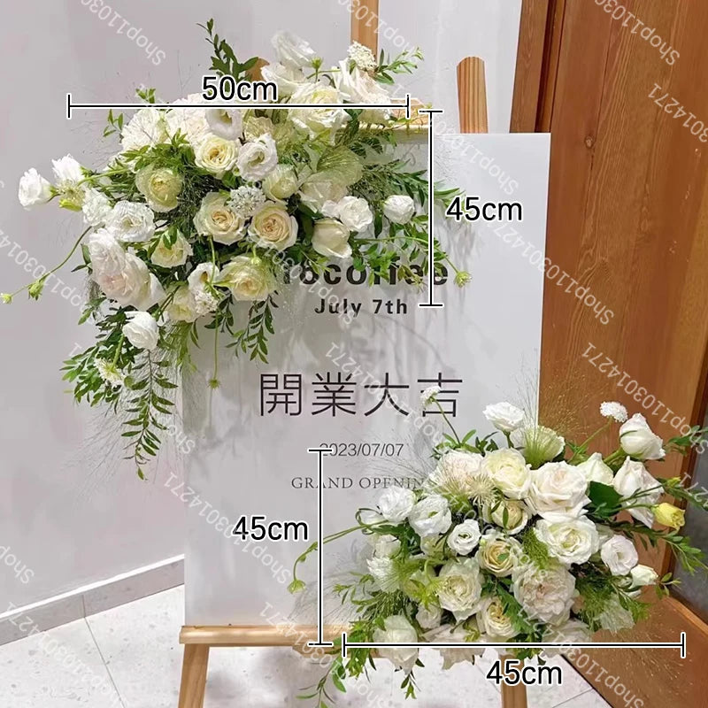 Artificial Flower Road Lead Floor Flower Row Welcome Sign Decor Wedding Hanging Flowers Row Centerpiece Party Decoration