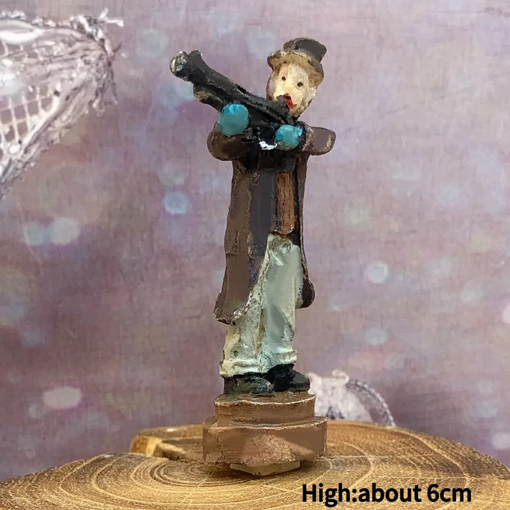 Vintage Victorian Winter Town Mini Resin Figurines, Christmas Scene Layout Ornaments, Holiday Travel Collectible Gifts