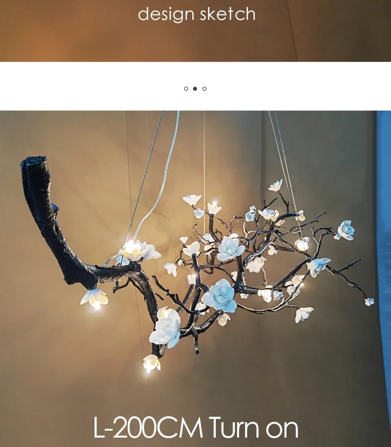 Nordic Branch LED Chandelier for Living Dining Room Coffee Tables Kitchen Bedroom Pendant Light Home Decor Lusters Luminaires