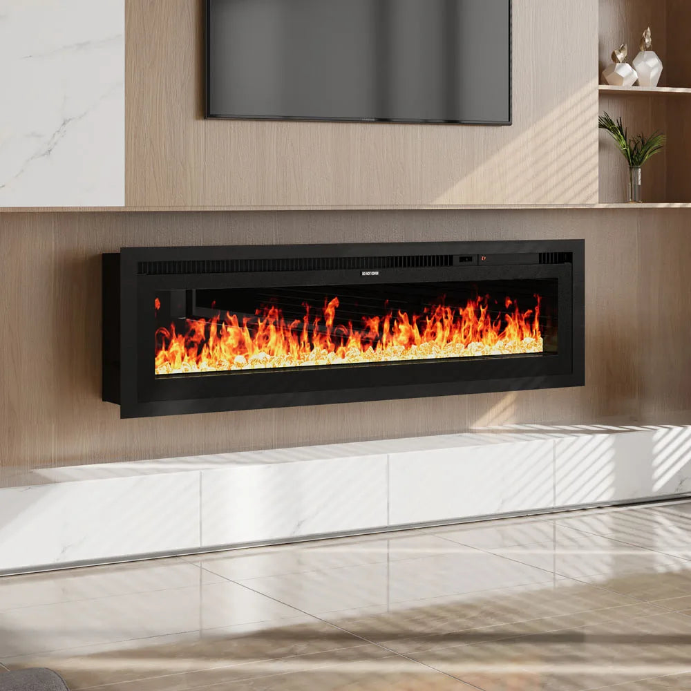 【Breeins】Electrical Fireplace with Remote, Home Decor 12 Vibrant Flame Colours, Adjustable Heating Modes, and Safety Features