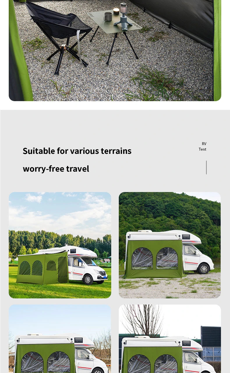 Caravan Awning Tent RV Screen Room Family Room Camper Privacy Room Sunshade Campervan Tent Outdoor Camping Shelter