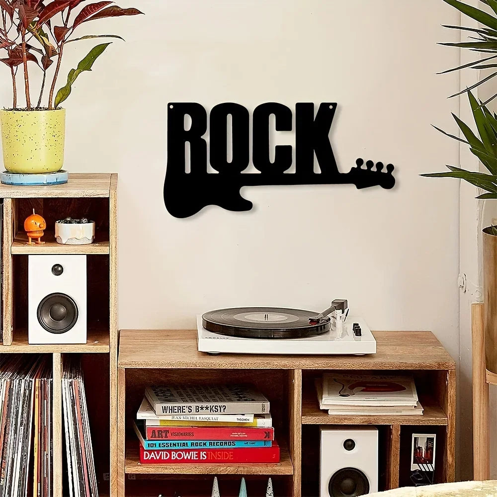 Rock Guitar Metal Wall Decor, Metal Artwork, Scene Decor, Room Decor, Study And Other Wall Decor, Holiday Gifts