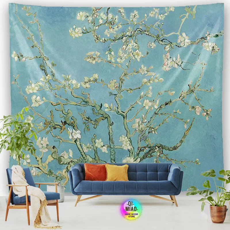 Tapestry World Famous Painting Van Gogh Tapestries Printed  Wall Hanging Rural Landscape Home Decoration Bedroom Decor Wall Ar