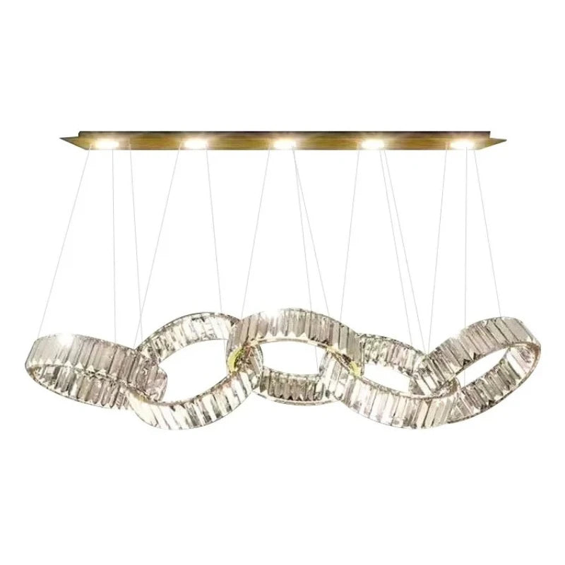 Nordic Luxury Art LED Pendant Lights Crystal Round Chandeliers Lamp Home Decor Bedroom Dinning Room Lobby Villa Lighting Fixture