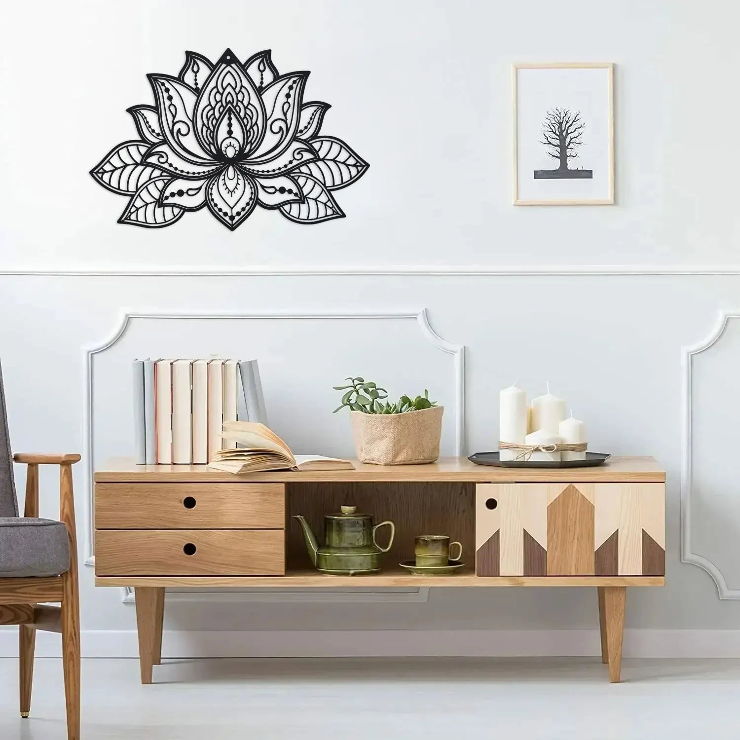 1Pc Metal Lotus Flower Mandala Wall Art, Metal Wall Decor, Meditation Room Decor, Lotus Wall Decor, Zen Decor, Yoga Gifts