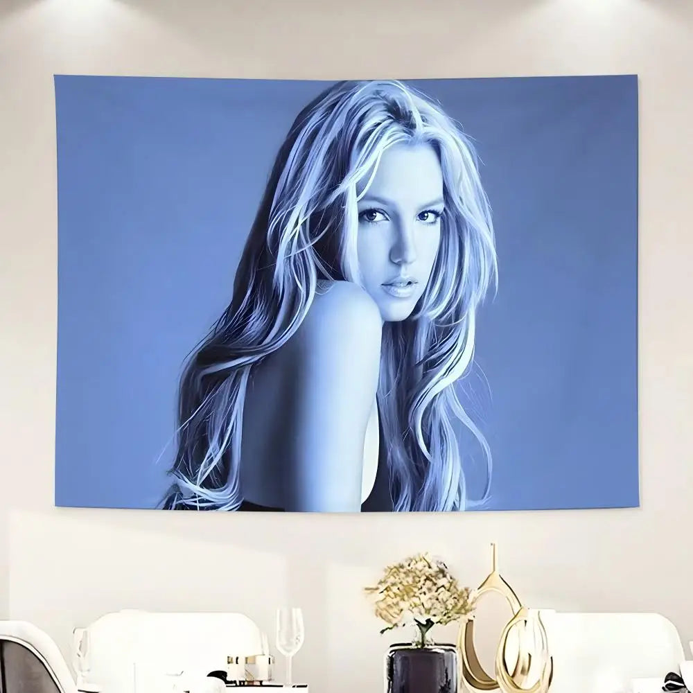 Fit For Iconic Pop Artist Star B-Britney Spears Tapestry Washable Soft Tapestry Wall Art Decor for Living Home Room Bedroom