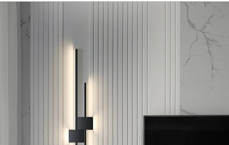 Wall Lamps LED Lights Simple Modern Sofa Living Room Decor TV Background Decoration Wood Grille Bedroom Bar Long Strip Wall Lamp