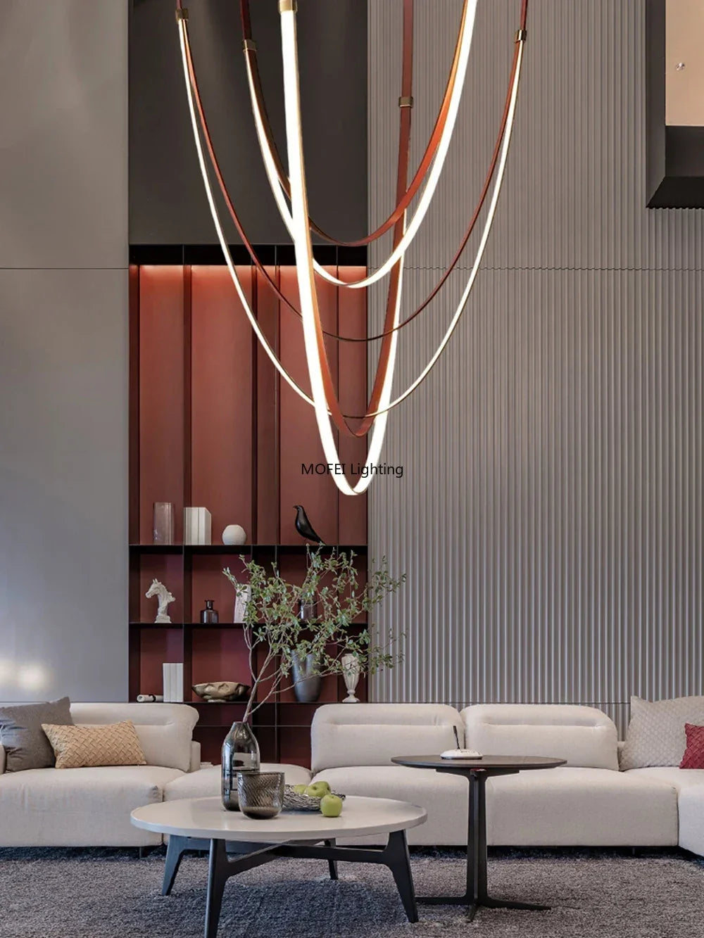 Nordic Lamp Designr Fashionable Light Luxury Flexible Belt Dimmable Chain Chandeliver Room Art Hall Home Decor Pendant Light LED