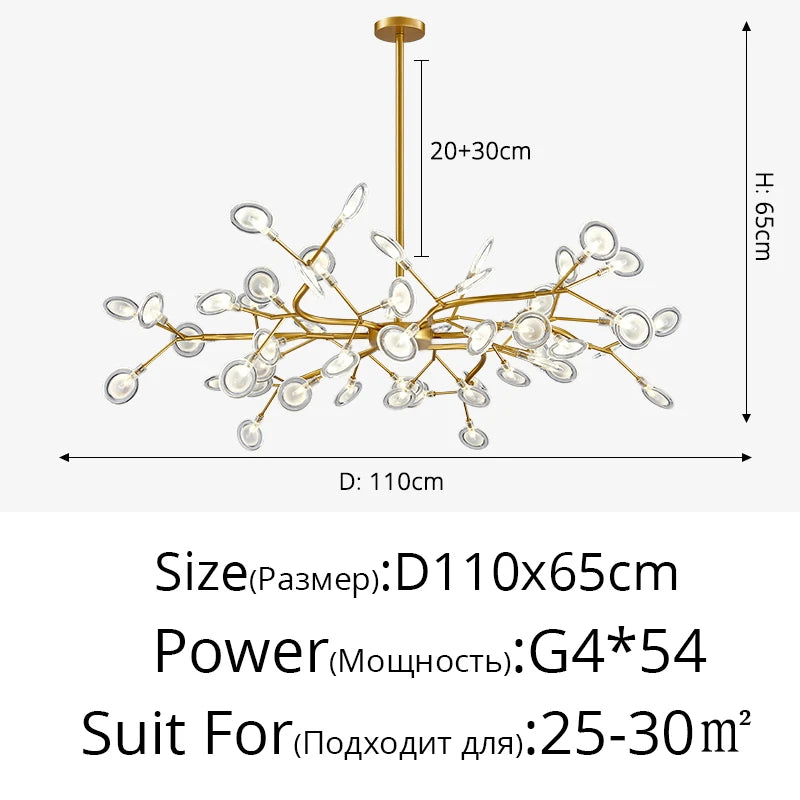 Modern LED Chandelier Living Room Bedroom Kitchen Nordic Gorgeous Firefly Lamp Home Indoor Lighting Luxurious Decor Hanging Lamp