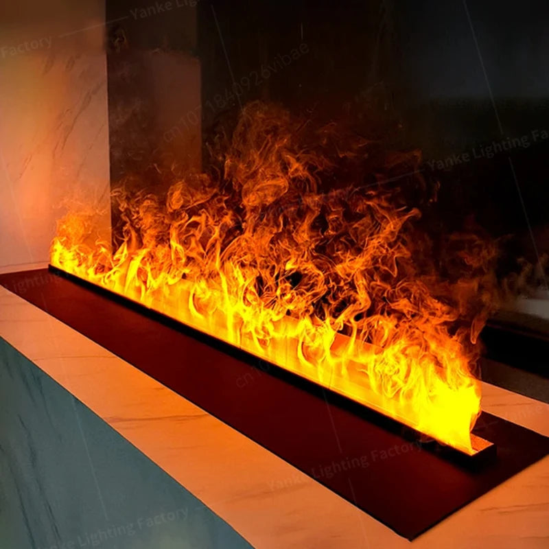 Modern 3D Steam Fireplace Silent Decorative Humidifier Electric Flame LED Water Vapor Fireplace Indoor Remote TV Wall Room Decor