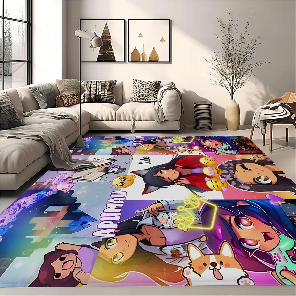 Cute Aphmau with Wings Long Rugs Cheaper Anti-slip Modern Living Room Balcony Printed Bedside Area Rugs