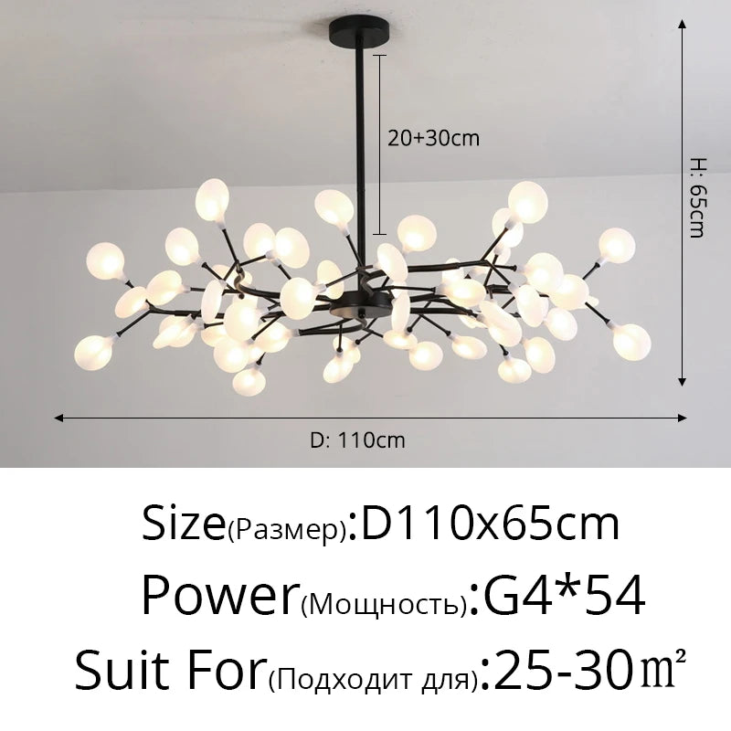 Modern LED Chandelier Living Room Bedroom Kitchen Nordic Gorgeous Firefly Lamp Home Indoor Lighting Luxurious Decor Hanging Lamp