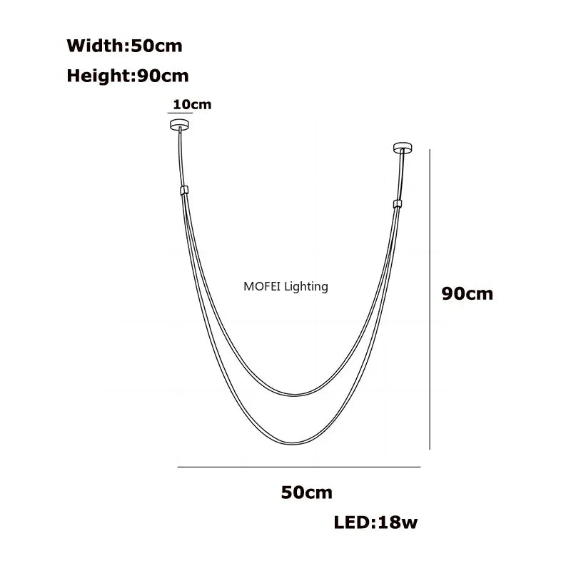 Nordic Lamp Designr Fashionable Light Luxury Flexible Belt Dimmable Chain Chandeliver Room Art Hall Home Decor Pendant Light LED